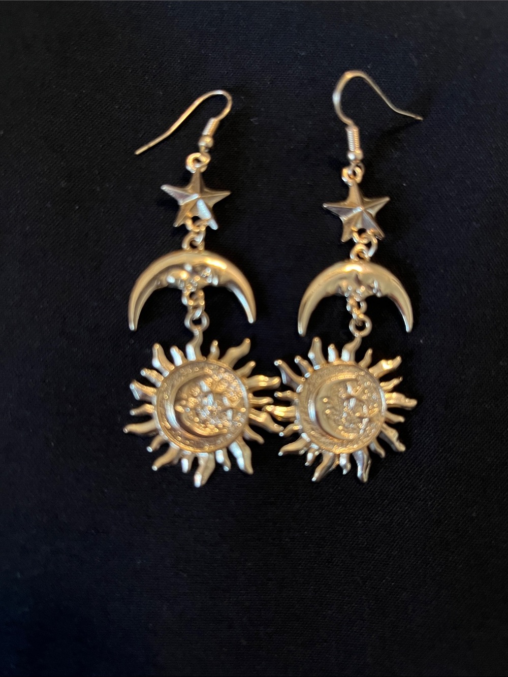 Sun, Moon & Star Drop Earrings